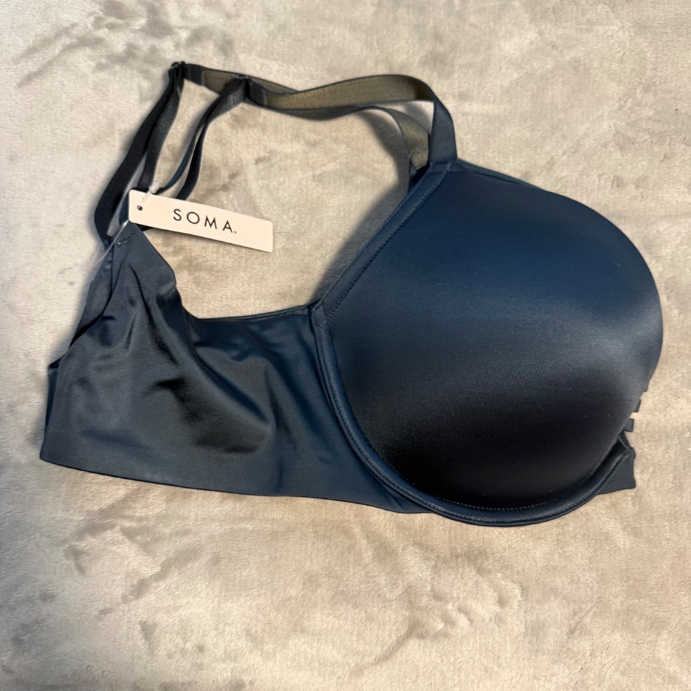 Soma Stunning Push Up Bra 36DDD Petrol Gray/Blue Smooth T Shirt NWT - Picture 6 of 6